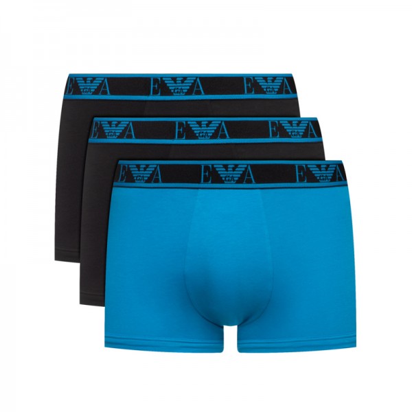 Pánské boxerky Emporio Armani Underwear 3pack - černá, černá, modrá